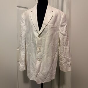 Claiborne Men's Linen-Cotton White Jacket